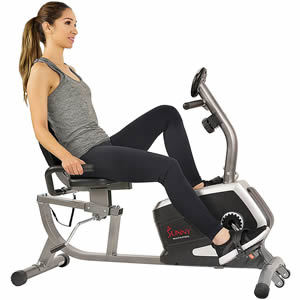 Sunny Health & Fitness Magnetic Recumbent Bike Exercise Bike with Digital Monitor